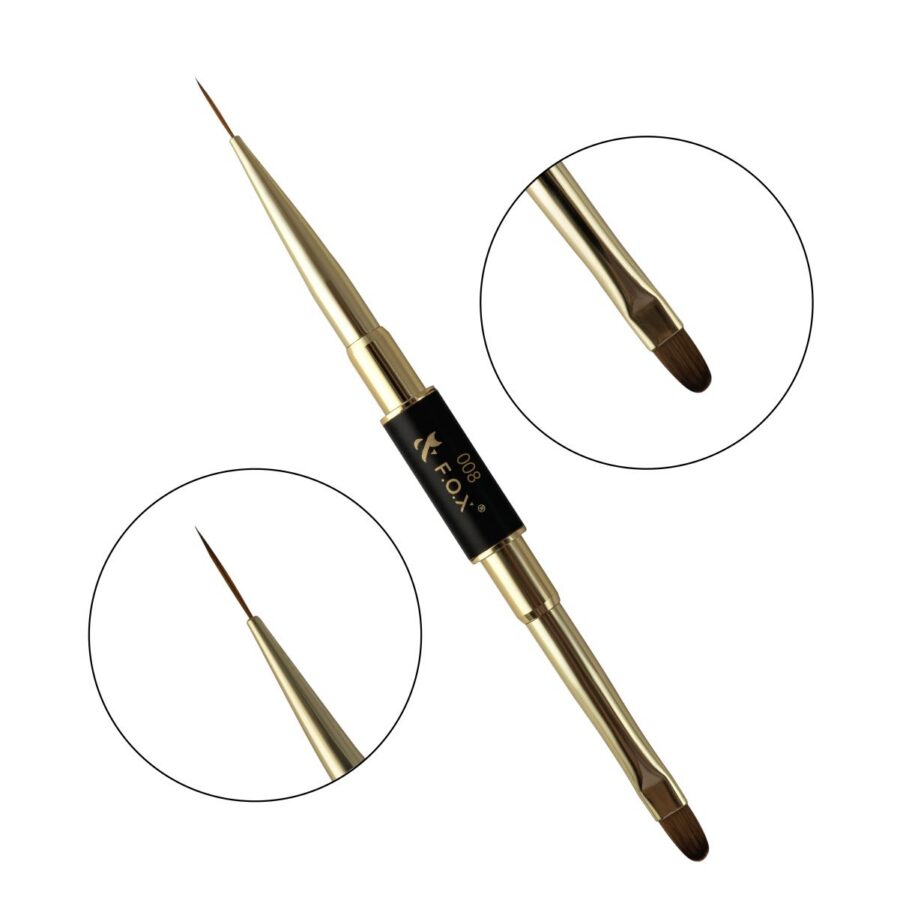 F.O.X Nail Art Brushes — 008 — Double (liner + oválny)