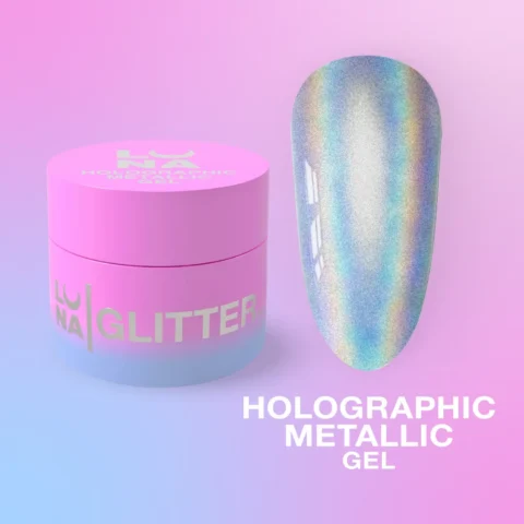 Gél-lak na nechty Holografický metalický gél 5ml