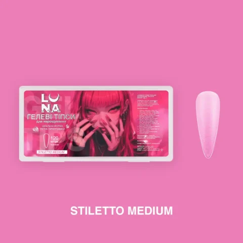 Gélové tipy LUNAmoon — Stiletto Medium